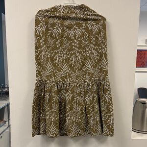 Zara Olive Green Floral A-Line Skirt